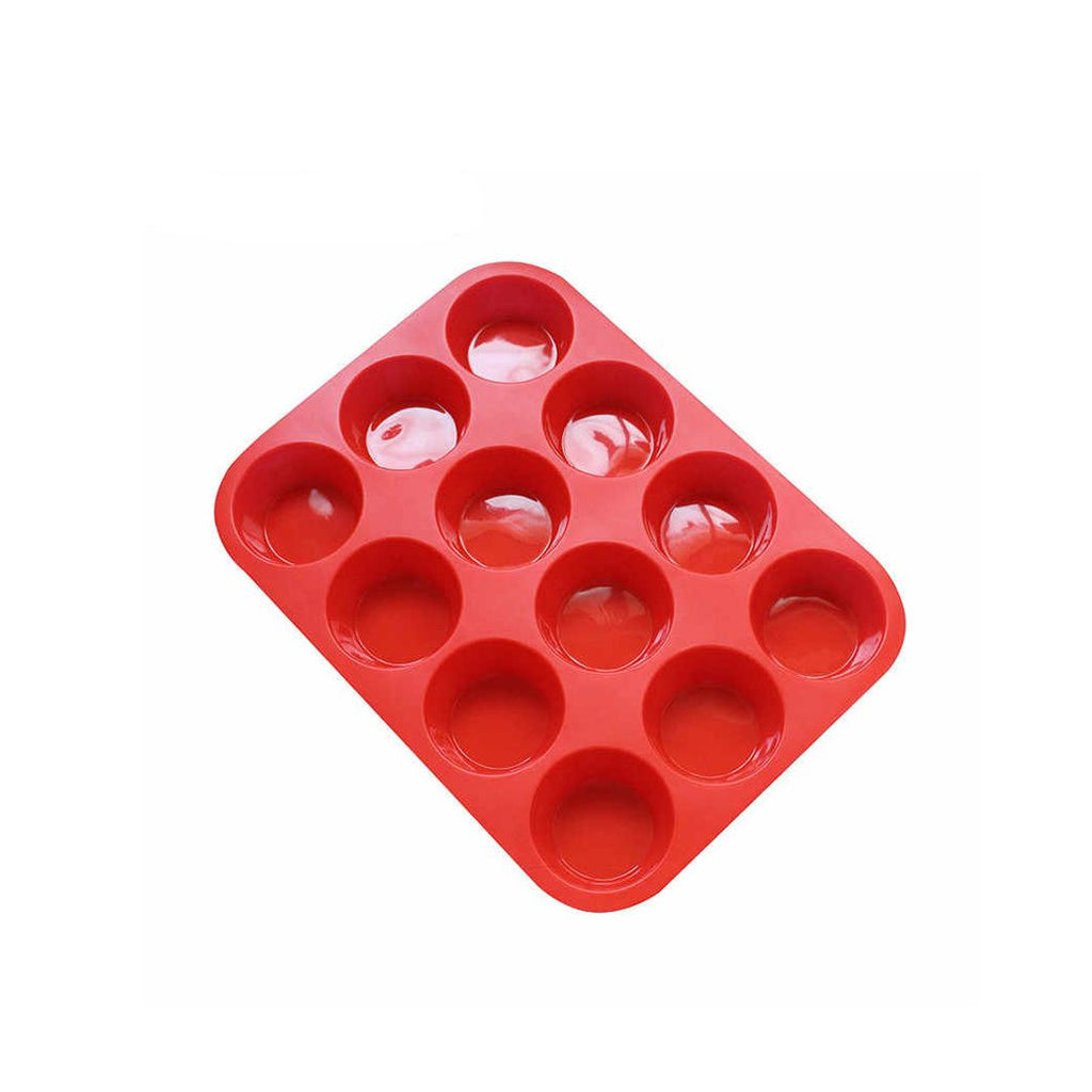 Silicone Muffin Tray Red 12 Cup